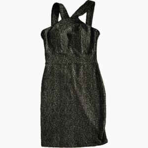 Alt. B halter-neck Junior S bodycon mini dress black sparkle knit Altar'd State